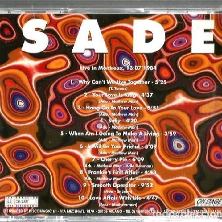 CDs de m&uacute;sica: CD SADE : SMOOTH OPERATOR (LIVE IN MONTREAUX, 1984) - Foto 2