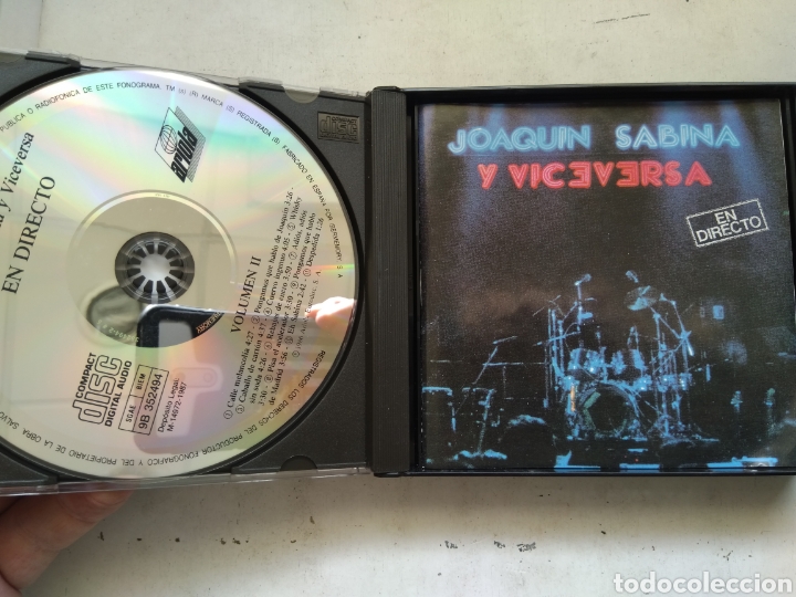 CDs de m&uacute;sica: CD JOAQU&Iacute;N SABINA Y VICEVERSA EN DIRECTO - Foto 3