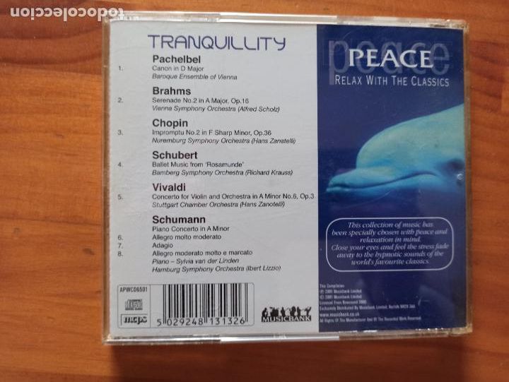 CDs de m&uacute;sica: CD TRANQUILLITY - PEACE - RELAX WITH THE CLASSICS (L7) - Foto 2