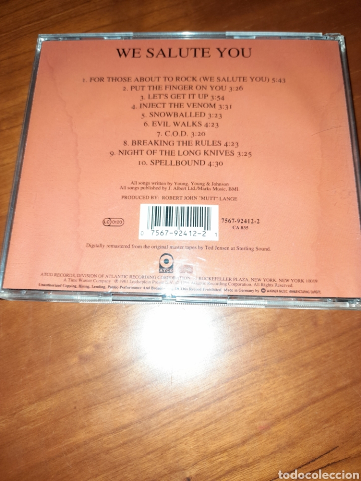 CDs de m&uacute;sica: AC DC For tose about to rock Cd - Foto 2