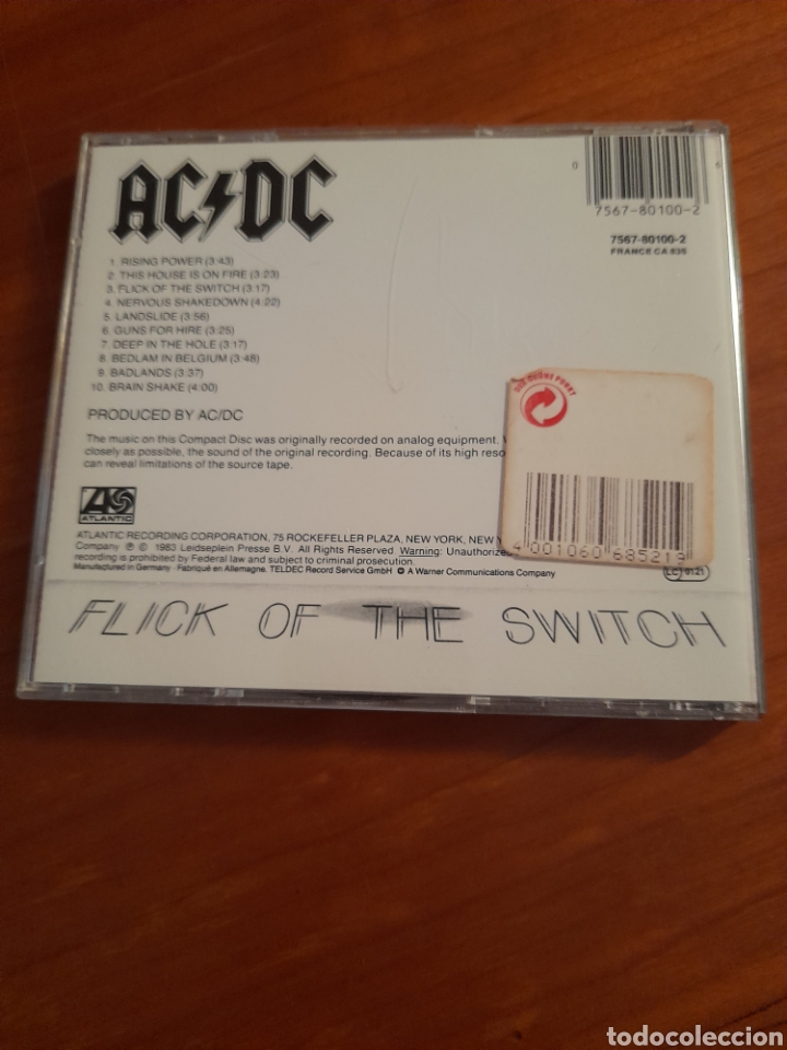 CDs de m&uacute;sica: AC DC Flick of the switch Cd - Foto 2