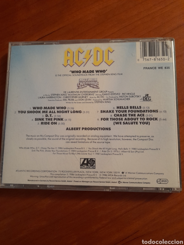 CDs de m&uacute;sica: AC DC Who made Who Cd - Foto 2