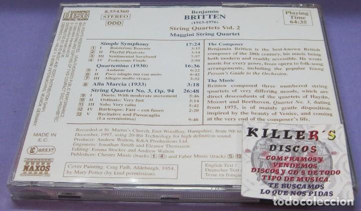 CDs de m&uacute;sica: Britten - Maggini String Quartet - String Quartets Vol. 2 - CD Naxos - Foto 2