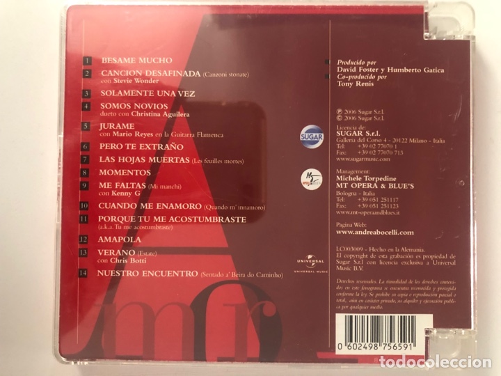 CDs de m&uacute;sica: Cd Andrea bocelli amor - Foto 2
