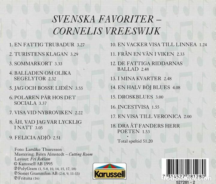 CDs de m&uacute;sica: Cornelis Vreeswijk - Svenska Favoriter. CD - Foto 2
