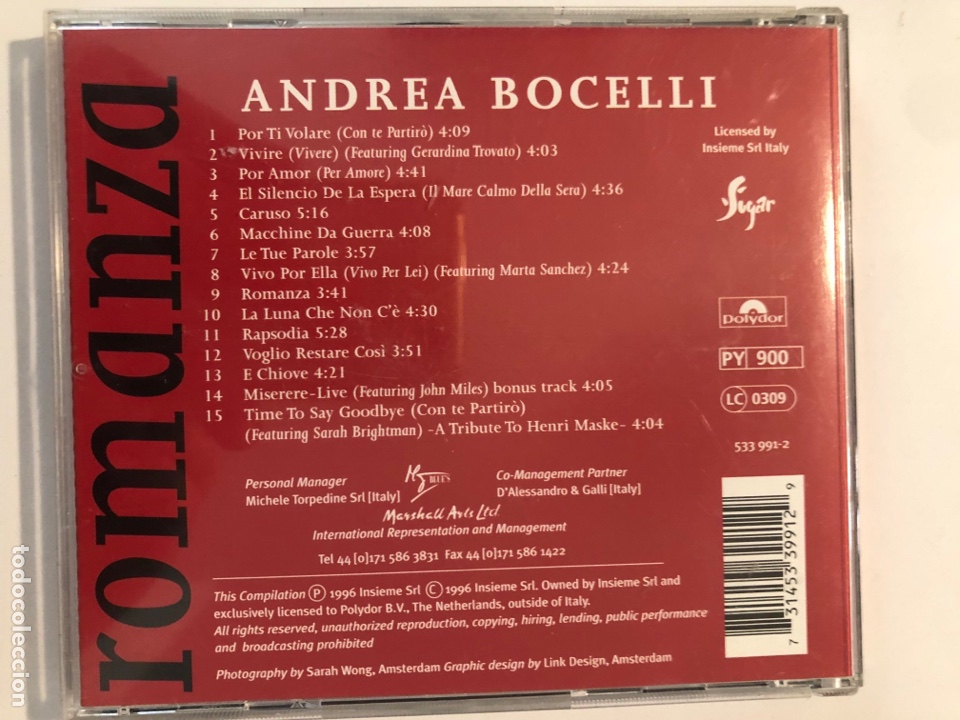 CDs de m&uacute;sica: Cd Andrea bocelli romanza - Foto 2