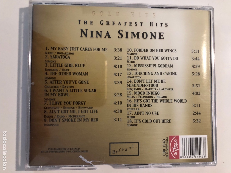 CDs de m&uacute;sica: Cd nina simone greatest hits - Foto 2