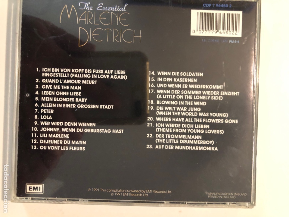 CDs de m&uacute;sica: Cd Marlene Dietrich the essential - Foto 2