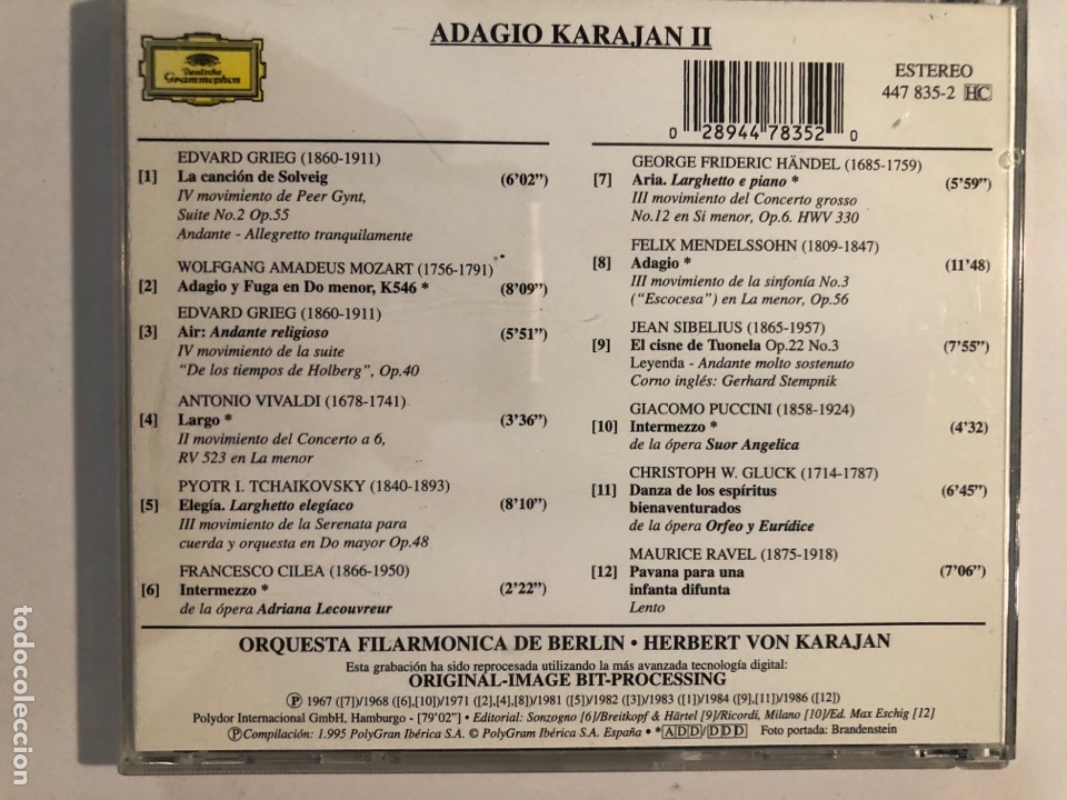 CDs de m&uacute;sica: Cd adagio karajan ll - Foto 2