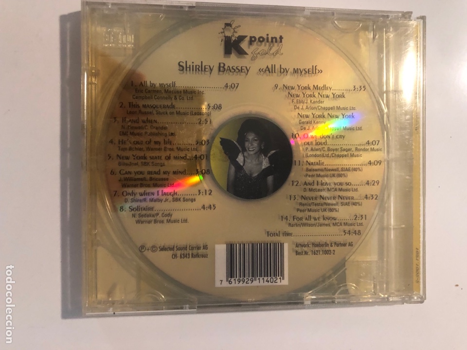 CDs de m&uacute;sica: Cd shirley bassey all by myself - Foto 2