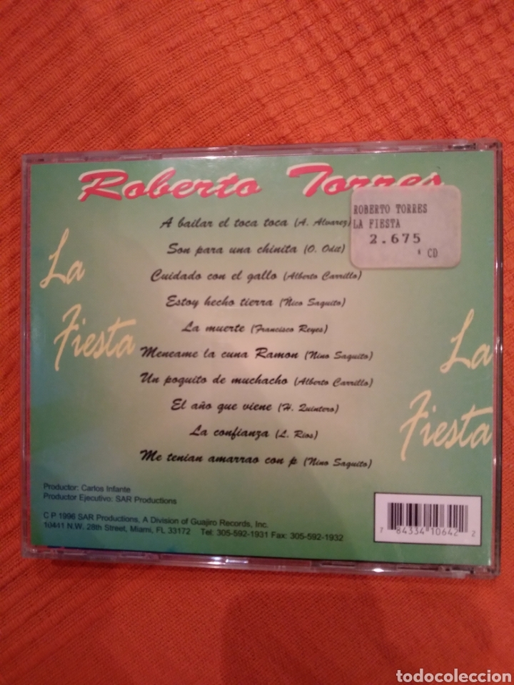 CDs de m&uacute;sica: ROBERTO TORRES - LA FIESTA - US.96 - Foto 2