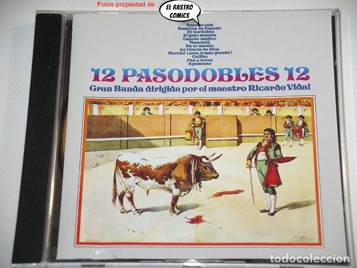 Music CDs: 12 Pasodobles, Gran Banda, Ricardo Vidal Tolosa, CD CBS, SONY 1992