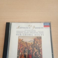 CDs de Música: CD. BACH: MATTHÄUS - PASSION. SIR GEORG SOLTI.. Lote 330955253