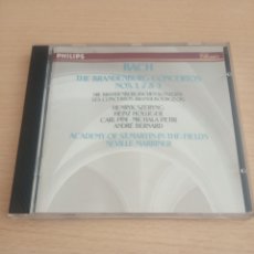 CDs de Música: CD. BACH. THE BRANDENBURG CONCERTOS NOS 1, 2 & 3. SZERYNG, HOLLIGER, PINI, PETRI, BERNARD.. Lote 330956208