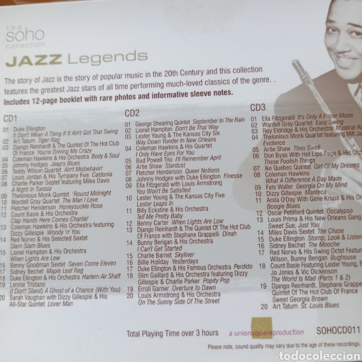 CDs de m&uacute;sica: Jazz Legends (Soho, 3xCD, UK, 2002) - Foto 2