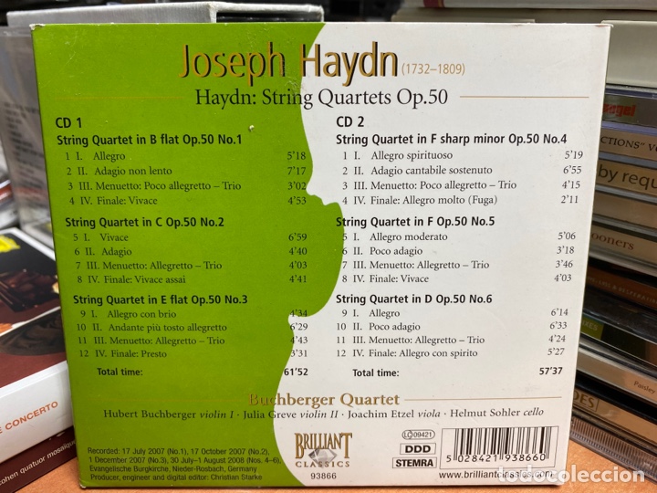 CDs de m&uacute;sica: Haydn - Buchberger Quartet - String Quartets Op. 50 (2xCD) - Foto 2