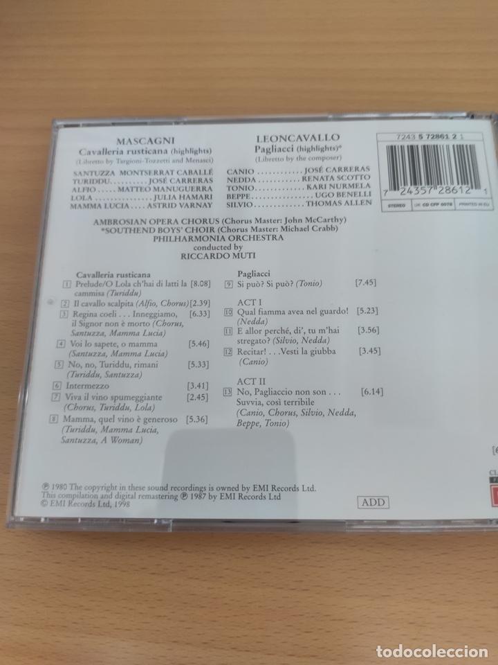 CDs de m&uacute;sica: CAVALLERIA RUSTICANA PAGLIACCI - Foto 2