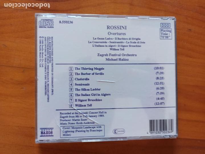 CDs de m&uacute;sica: CD ROSSINI: OVERTURES - NAXOS (5T) - Foto 2