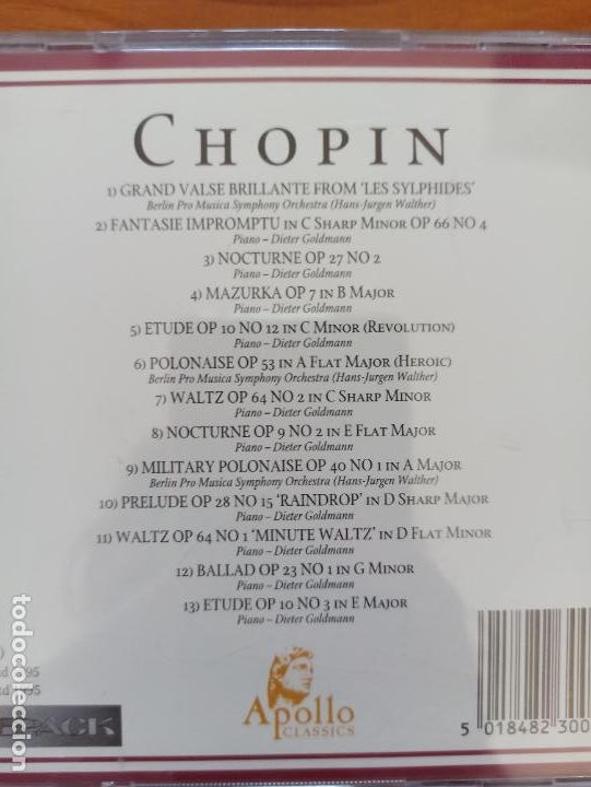 CDs de m&uacute;sica: CD CHOPIN - APOLLO CLASSICS (9Z) - Foto 2