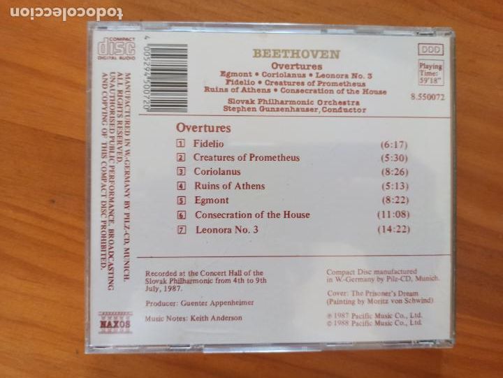 CDs de m&uacute;sica: CD BEETHOVEN: OVERTURES - NAXOS (C&Ntilde;) - Foto 2