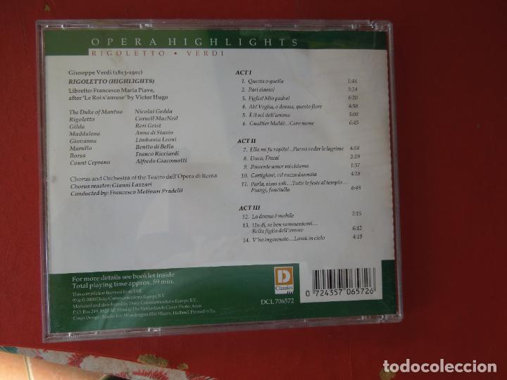 CDs de m&uacute;sica: RIGOLETTO - VERDI - FRANCESCO MOLINARI PRADELLI - CD - Foto 2