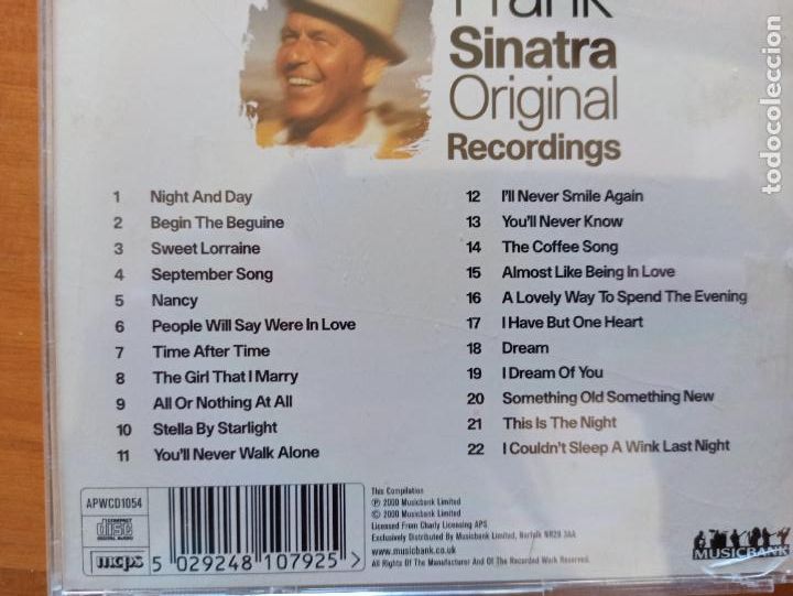 CDs de m&uacute;sica: CD FRANK SINATRA - ORIGINAL RECORDINGS (F&Ntilde;) - Foto 2