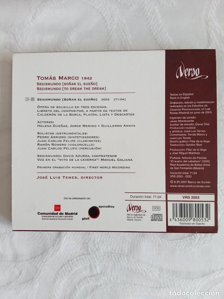 CDs de m&uacute;sica: TOM&Aacute;S MARCO - Segismundo (So&ntilde;ar el sue&ntilde;o) - Foto 2
