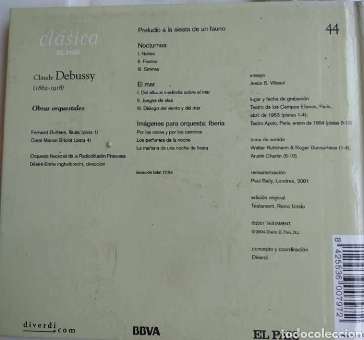 CDs de m&uacute;sica: *DEBUSSY, SPAIN, EL PAIS, 2004 - Foto 2