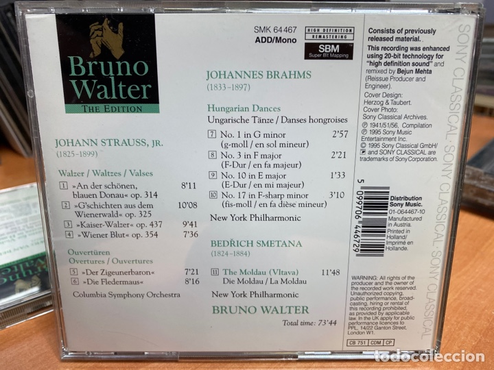 CDs de m&uacute;sica: Strauss, Brahms, Smetana - Bruno Walter Edition (CD) - Foto 2