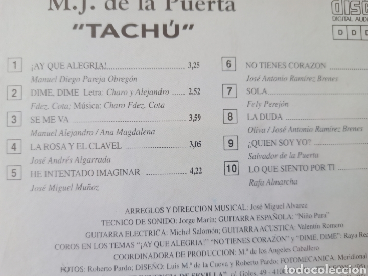 CDs de m&uacute;sica: Tach&uacute; - Lo digo con el alma - Foto 2