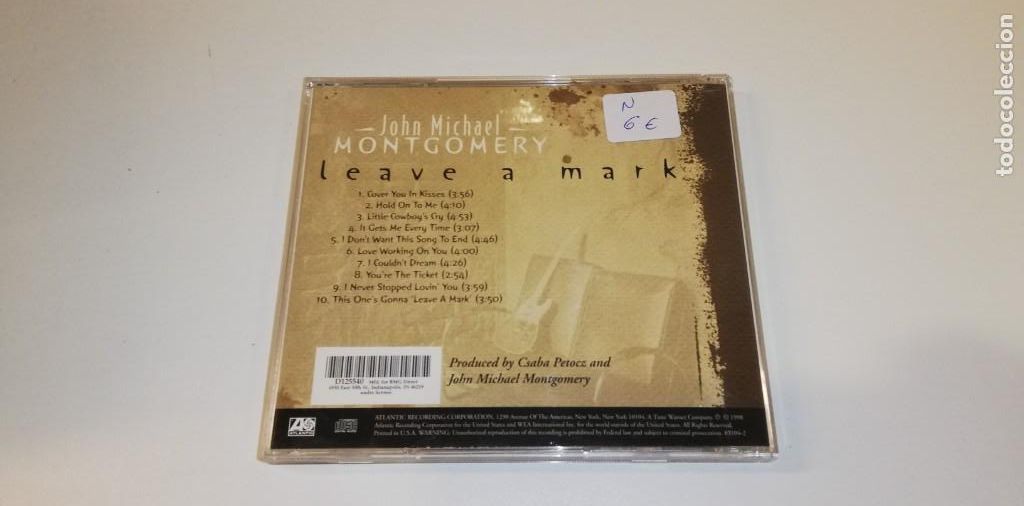 CDs de m&uacute;sica: C23- John Michael Montgomery - Leave A Mark 1998 - CD NUEVO - Foto 2