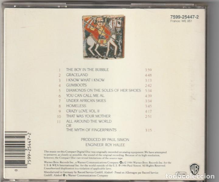 CDs de m&uacute;sica: PAUL SIMON - GRACELAND (CD WARNER BROS. 1986) - Foto 2