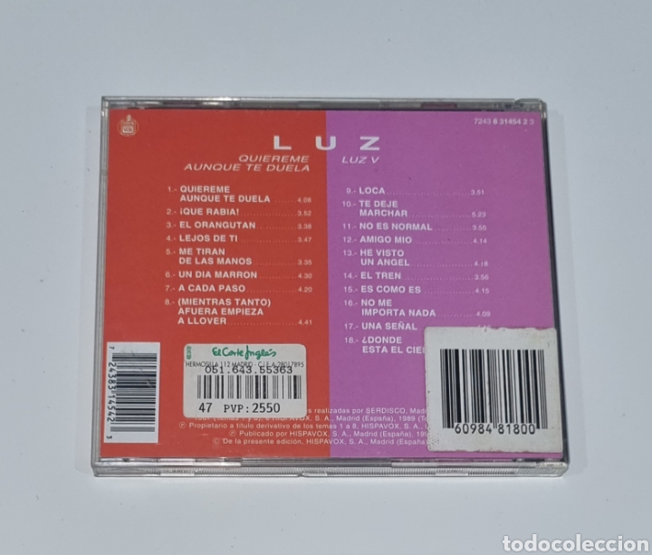CDs de m&uacute;sica: LUZ CASAL / CD 1994 SPAIN / LUZ - Foto 3