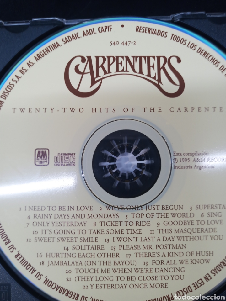CDs de m&uacute;sica: Cd Carpenters edici&oacute;n Argentina - Foto 3