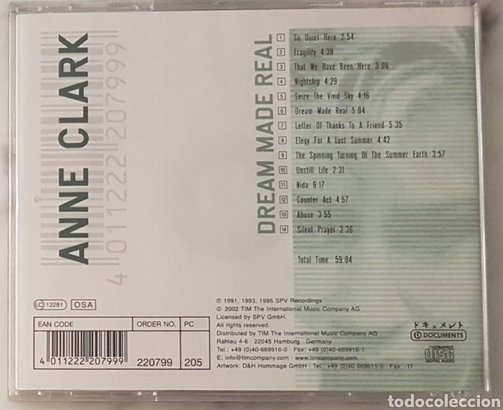 CDs de m&uacute;sica: CD ANNE CLARK - DREAM MADE REAL . SYNTH POP - Foto 2