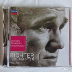 CDs de Música: RITCHER THE MASTER (VOLUMEN 3) - SCRIABIN, PROKOFIEV, SHOSTAKOVICH (DECCA, 2 CDS). Lote 340398418