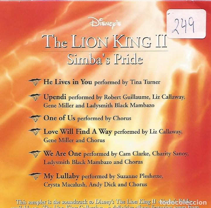 CDs de m&uacute;sica: BSO EL REY LEON II - SIMBAS PRIDE - CD SAMPLER 6 TEMAS - Foto 1