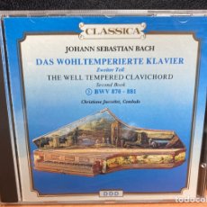 CDs de Música: BACH, CHRISTIANE JACCOTTET - DAS WOHLTEMPERIERTE KLAVIER BWV 870 - 881 (CD, ALBUM). Lote 340914268
