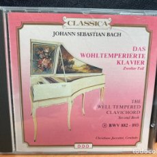 CDs de Música: BACH, CHRISTIANE JACCOTTET - DAS WOHLTEMPERIERTE KLAVIER BWV 882 - 893 (CD, ALBUM). Lote 340914228