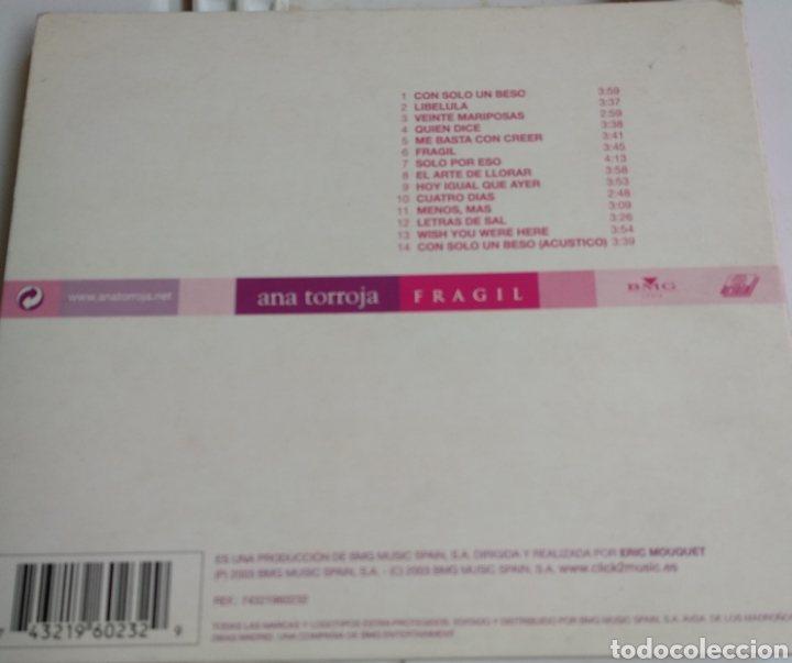 CDs de m&uacute;sica: *ANA TORROJA, SPAIN, ARIOLA, 2003 - Foto 2