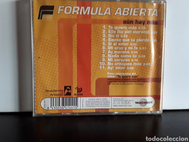 CDs de m&uacute;sica: F&oacute;rmula Abierta &lrm;&ndash; A&uacute;n Hay M&aacute;s - Foto 2