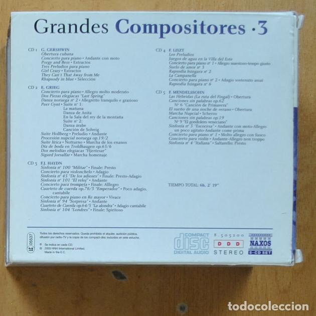 CDs de m&uacute;sica: VARIOS - GRANDES COMPOSITORES 3 - 5 CD - Foto 2