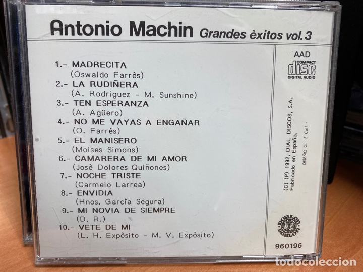 CDs de m&uacute;sica: Antonio Mach&iacute;n - Grandes &eacute;xitos vol. 3 (CD, Comp) - Foto 2