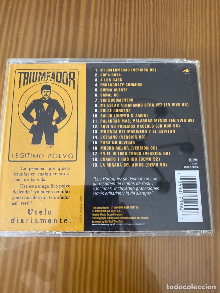 CDs de m&uacute;sica: Cd - Los Rodriguez (Hasta Luego) - Foto 2