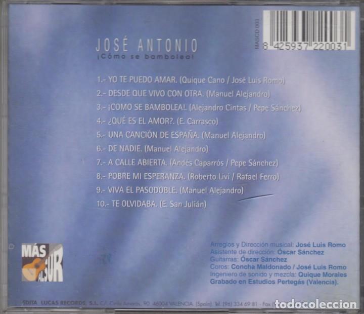 CDs de m&uacute;sica: Jos&eacute; Antonio cd C&oacute;mo se bambolea 1998 - Foto 2