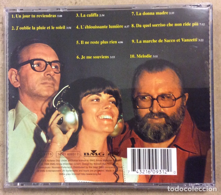 CDs de m&uacute;sica: MIREILLE MATHIEU SINGT ENNIO MORRICONE. CD. BMG 1998. - Foto 3