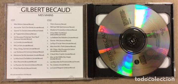 CDs de m&uacute;sica: GILBERT BECAUD &ldquo;MES MAINS&rdquo;. 2 CDS. WHITE COLLECTION. - Foto 2