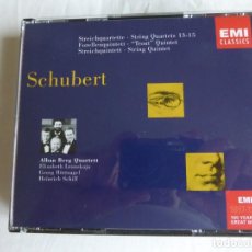 CDs de Música: SCHUBERT - CUARTETOS 13, 14 Y 15, QUINTETO PARA CUERDAS Y QUINTETO LA TRUCHA (ALBAN BERG) EMI, 4 CDS. Lote 345001258