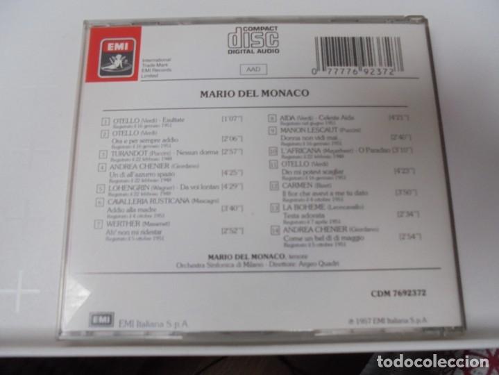 CDs de m&uacute;sica: MARIO DEL MONACO. COMPACTO EMI STUDIO. 14 ARIAS. - Foto 2