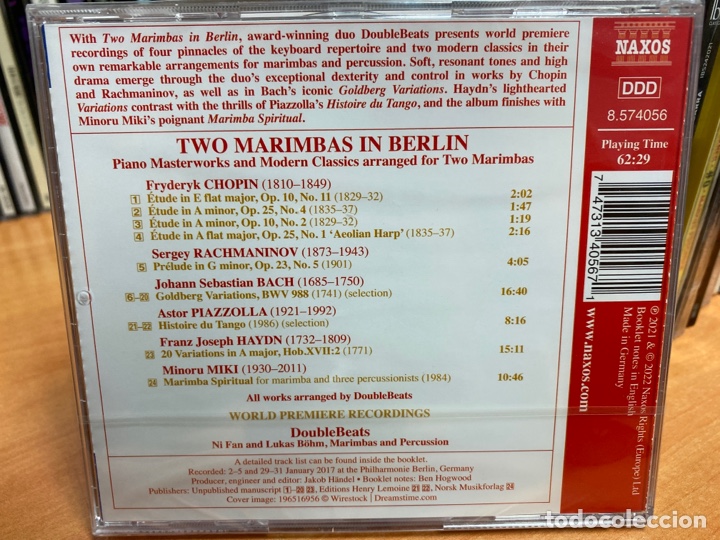 CDs de m&uacute;sica: Doublebeats - Two Marimbas in Berlin (CD, Album) - Foto 2
